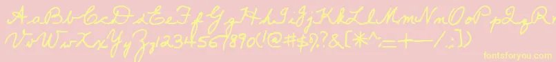 Popsies Font – Yellow Fonts on Pink Background