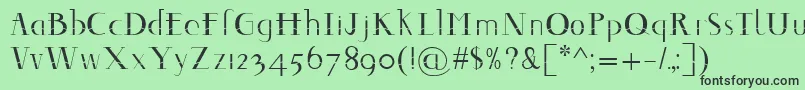 フォントDecomontype – 緑の背景に黒い文字