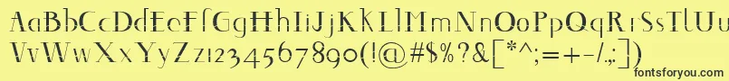Decomontype-fontti – mustat fontit keltaisella taustalla