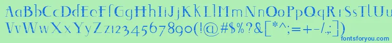 Decomontype Font – Blue Fonts on Green Background
