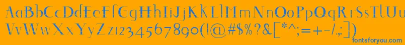 Шрифт Decomontype – синие шрифты на оранжевом фоне