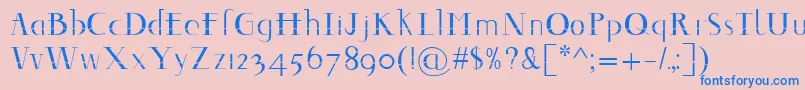 Decomontype Font – Blue Fonts on Pink Background