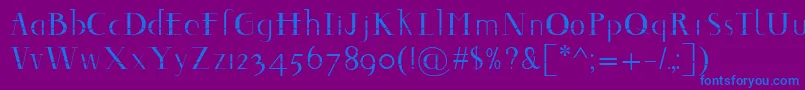 Шрифт Decomontype – синие шрифты на фиолетовом фоне