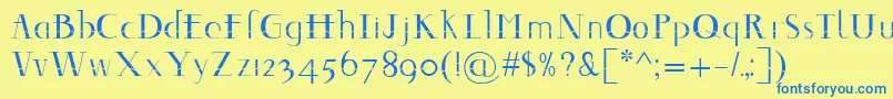 Decomontype-fontti – siniset fontit keltaisella taustalla