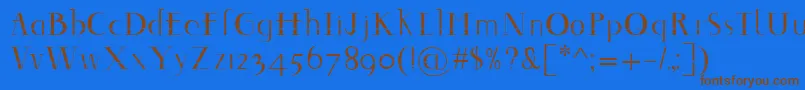 Decomontype Font – Brown Fonts on Blue Background