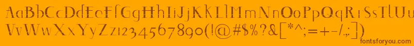 Decomontype Font – Brown Fonts on Orange Background