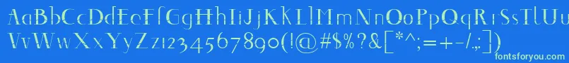 Decomontype Font – Green Fonts on Blue Background