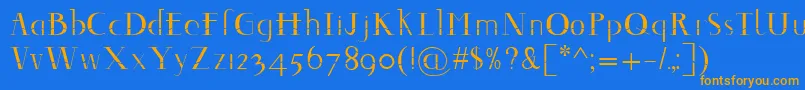 Decomontype Font – Orange Fonts on Blue Background