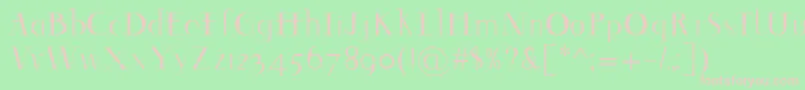 Decomontype-fontti – vaaleanpunaiset fontit vihreällä taustalla