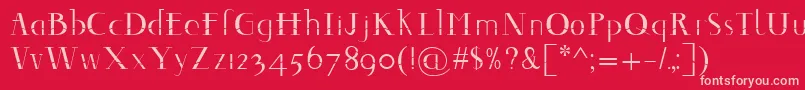 Decomontype-fontti – vaaleanpunaiset fontit punaisella taustalla