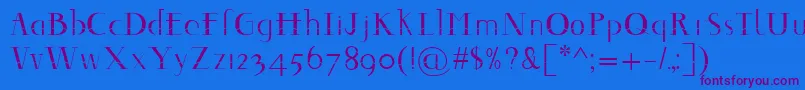 Decomontype Font – Purple Fonts on Blue Background