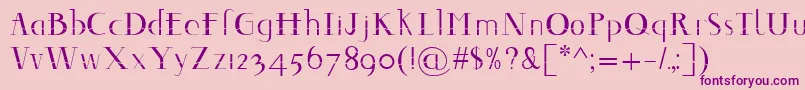 フォントDecomontype – ピンクの背景に紫のフォント