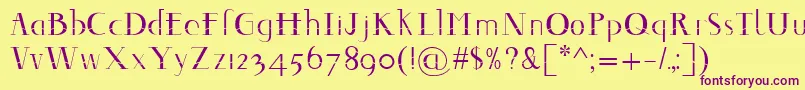 フォントDecomontype – 紫色のフォント、黄色の背景