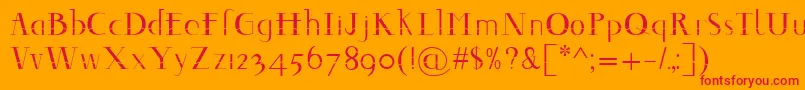 Шрифт Decomontype – красные шрифты на оранжевом фоне