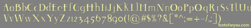 Decomontype-fontti – keltaiset fontit harmaalla taustalla