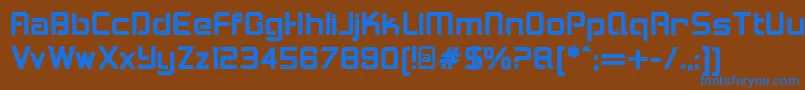 Weitere Informationen zur LoganfiveBold-Schriftart LoganfiveBold-Schriftart – Blaue Schriften auf braunem Hintergrund