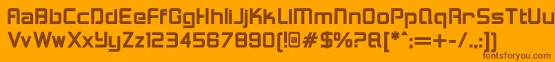 Weitere Informationen zur LoganfiveBold-Schriftart LoganfiveBold-Schriftart – Braune Schriften auf orangefarbenem Hintergrund