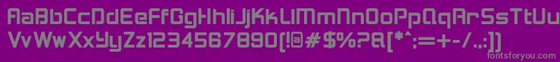 Fonte LoganfiveBold – fontes cinzas em um fundo violeta