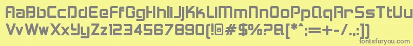 フォントLoganfiveBold – 黄色の背景に灰色の文字