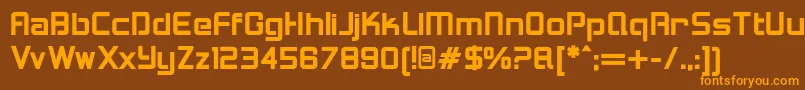 LoganfiveBold-Schriftart – Orangefarbene Schriften auf braunem Hintergrund