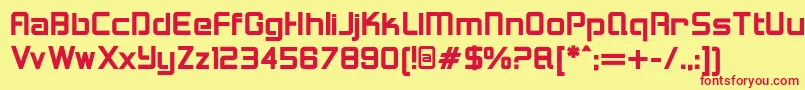 LoganfiveBold Font – Red Fonts on Yellow Background