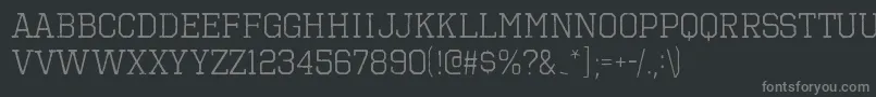 フォントOctinvintagebrgRegular – 黒い背景に灰色の文字