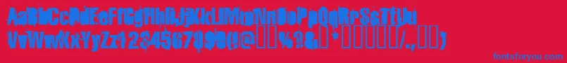 Strokeyb Font – Blue Fonts on Red Background