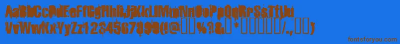 Strokeyb Font – Brown Fonts on Blue Background