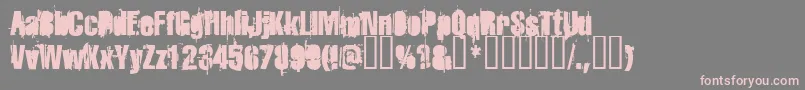 Strokeyb-Schriftart – Rosa Schriften auf grauem Hintergrund