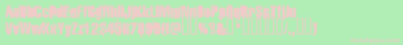 Strokeyb-fontti – vaaleanpunaiset fontit vihreällä taustalla