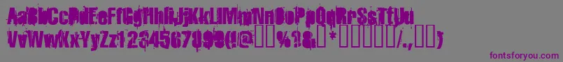 フォントStrokeyb – 紫色のフォント、灰色の背景