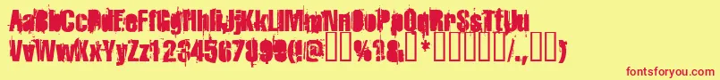 Strokeyb-fontti – punaiset fontit keltaisella taustalla