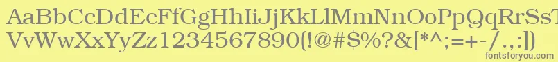 ItcBookmanLtLight-Schriftart – Graue Schriften auf gelbem Hintergrund