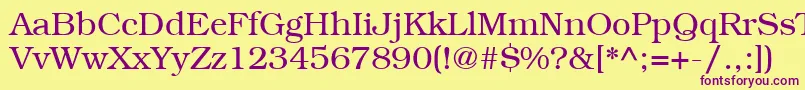 ItcBookmanLtLight Font – Purple Fonts on Yellow Background