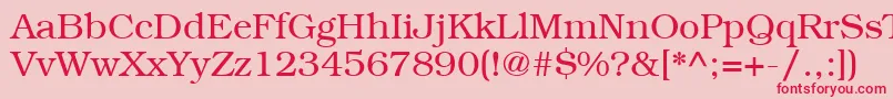 ItcBookmanLtLight Font – Red Fonts on Pink Background