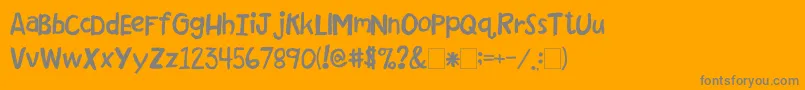 2peasFlowerPot Font – Gray Fonts on Orange Background