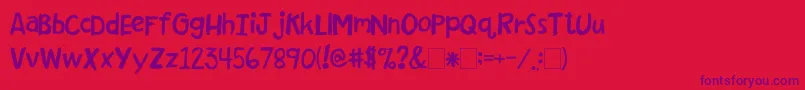 2peasFlowerPot Font – Purple Fonts on Red Background
