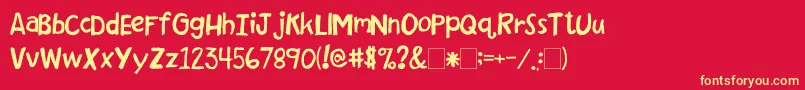 2peasFlowerPot Font – Yellow Fonts on Red Background