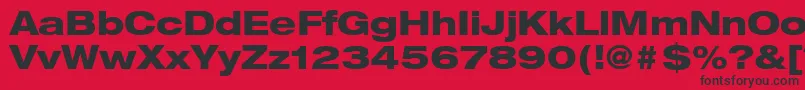 HelveticaLt83HeavyExtended Font – Black Fonts on Red Background