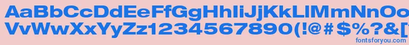 HelveticaLt83HeavyExtended Font – Blue Fonts on Pink Background