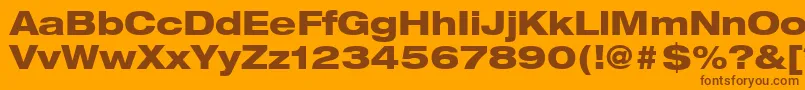 Шрифт HelveticaLt83HeavyExtended – коричневые шрифты на оранжевом фоне