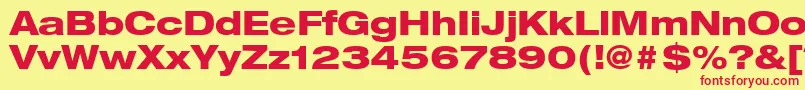 HelveticaLt83HeavyExtended Font – Red Fonts on Yellow Background