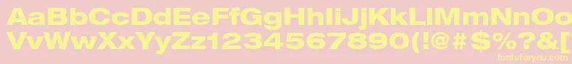 HelveticaLt83HeavyExtended Font – Yellow Fonts on Pink Background