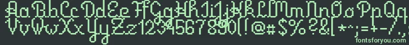 Czcionka Primusscript – zielone czcionki na czarnym tle