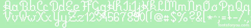 フォントPrimusscript – 緑の背景に白い文字