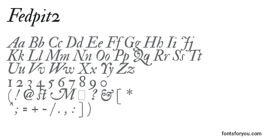 Czcionka Fedpit2 – alfabet, cyfry, specjalne znaki