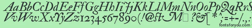 フォントFedpit2 – 緑の背景に黒い文字