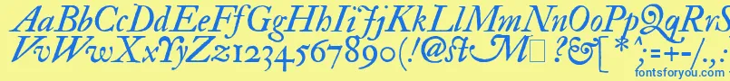 Fedpit2 Font – Blue Fonts on Yellow Background