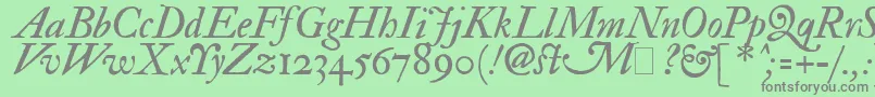 フォントFedpit2 – 緑の背景に灰色の文字