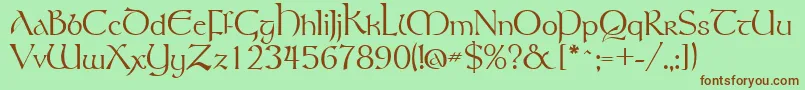 Шрифт Gsttolrm – коричневые шрифты на зелёном фоне